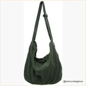 Large Capacity Corduroy Tote Bag - Hobo Shoulder Handbag for Work Casual